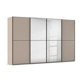 Supreme Duo Fango 4 Door Sliding Wardrobe with Mirror & Black Trim